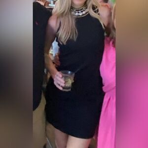 Warren Knits Saks Fifth Avenue Marisa Christina black dress embellished small s